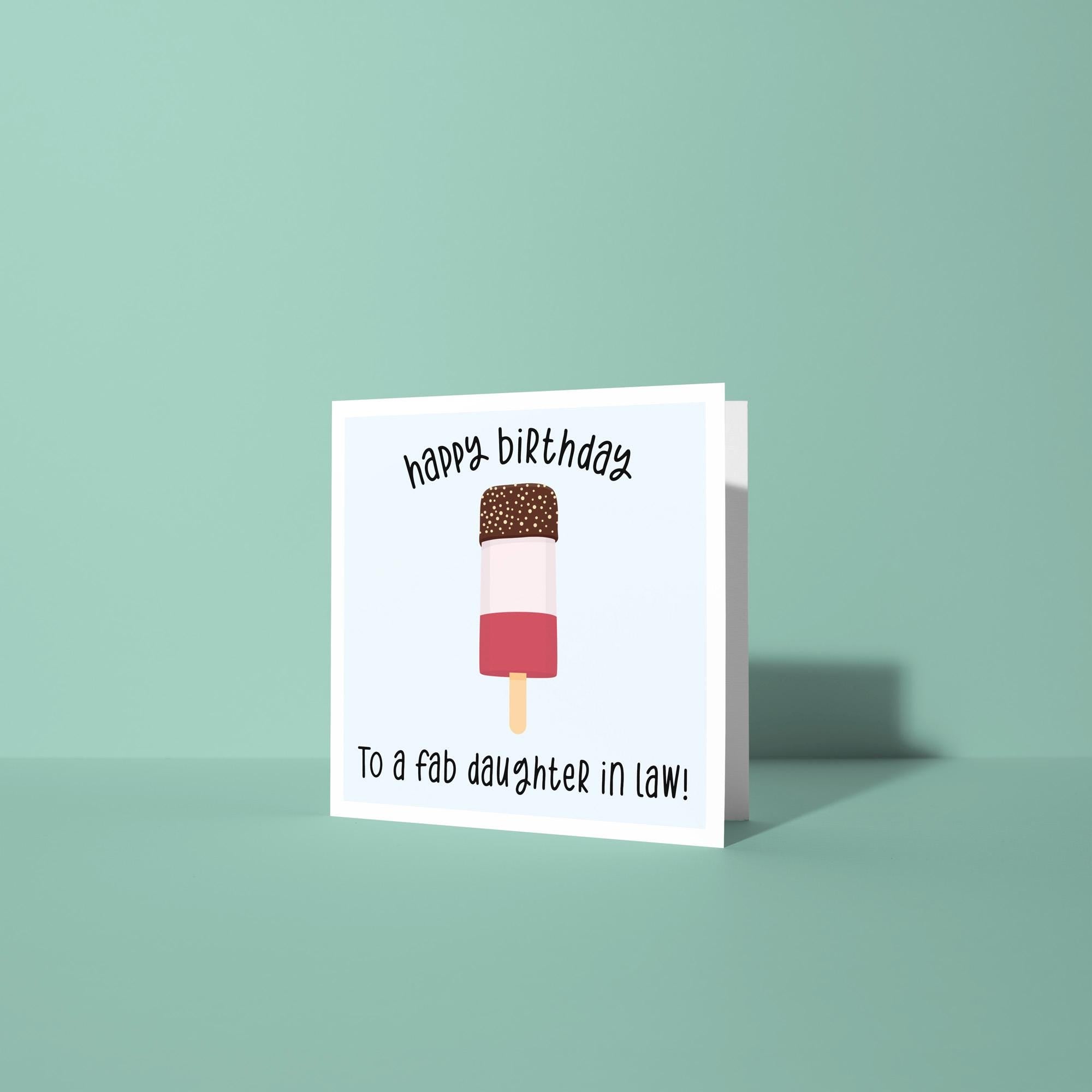 Happy Birthday To A Fab Daughter In Law - Birthday Card